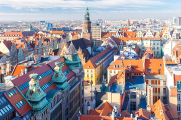 Obraz premium Wroclaw. View of the city from above.