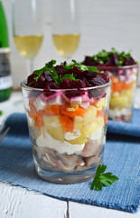 Salad with beets and herring
