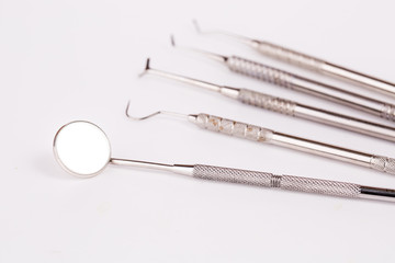 dentist tools isolated on white background