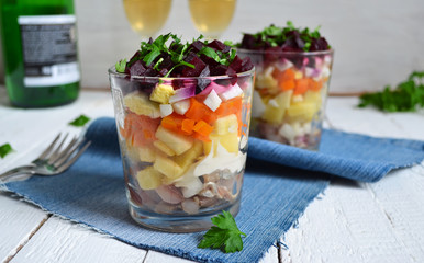 Salad with beets and herring
