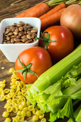 Ingredients for minestone soup.