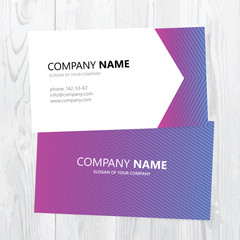 Vector business card design on wood texture
