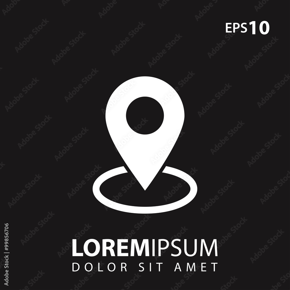 Poster map pin place marker icon for web