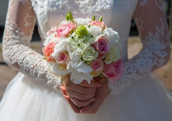 Beautiful bouquet of bright. Wedding bouquet.