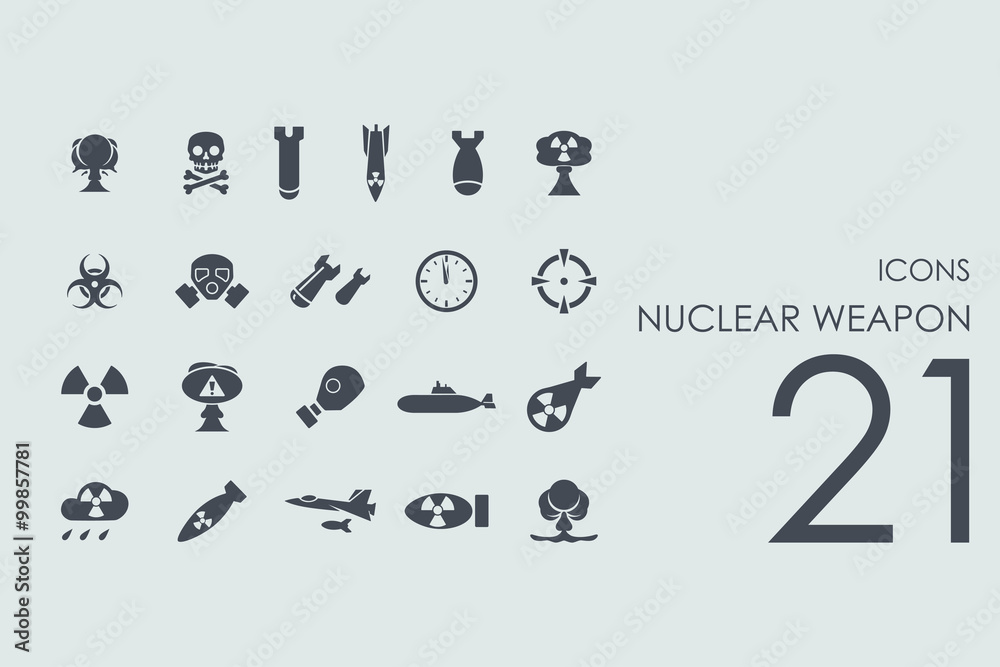 Canvas Prints Set of nuclear weapon icons