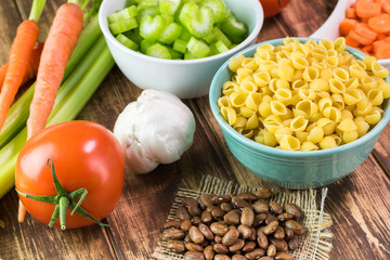 Ingredients for minestone soup.