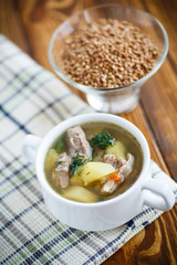 Buckwheat soup with meat