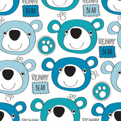 Obraz premium seamless teddy bear pattern vector illustration