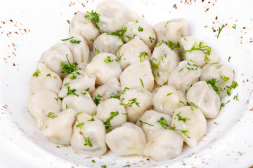 Dumplings with greens