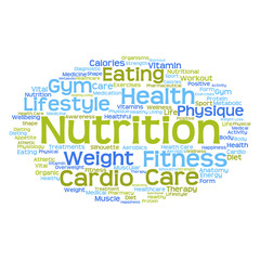 Concept or conceptual abstract health diet or sport word cloud or wordcloud isolated on white background