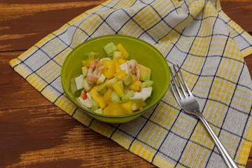 California salad with shrimp and crab