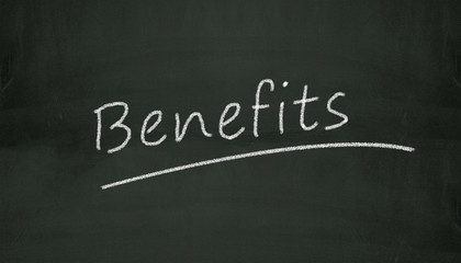 Obraz premium chalkboard benefits illustration