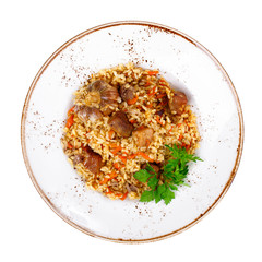 Pilaf with garlic and herbs