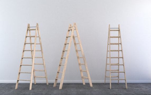 Step Ladder In Empty Room