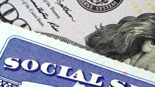 Social security card retirement benefits concept