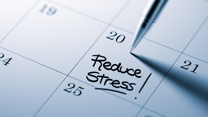 Closeup of a personal agenda setting an important date written w