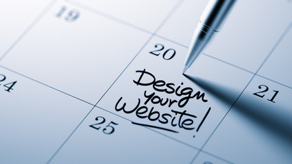 Closeup of a personal agenda setting an important date written w