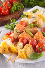 barbecue,raw fish
