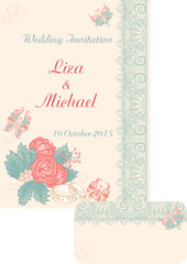 Design wedding invitation in retro style