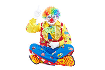 Fototapeta na wymiar Portrait of a clown isolated on white background