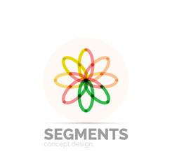 Abstract geometric linear hipster floral icon, frame design, flat style