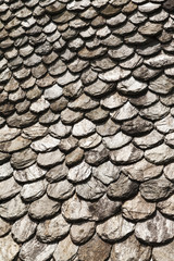 Toit de tuiles d'ardoise