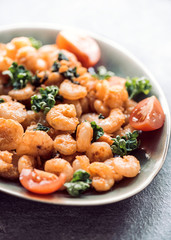 Fried shrimps in plate