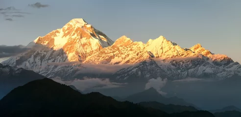 Crédence de cuisine en verre imprimé Dhaulagiri Evening panoramic view of mount Dhaulagiri - Nepal