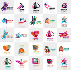 Collection of colorful abstract origami logos