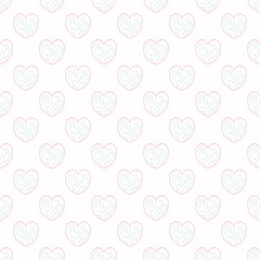 Seamless  pattern with  hearts. Stylish valentines background