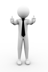 3d man thumbs up gesture illustration