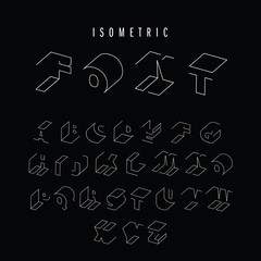 Isometric outline alphabet