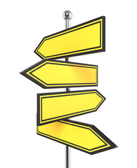Obraz premium blank road signs pointing in the different directions. 3d illustration