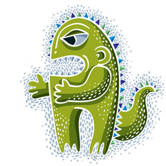 Vector cute Halloween character ogre, fictitious creature. Cool