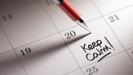 Closeup of a personal agenda setting an important date written w