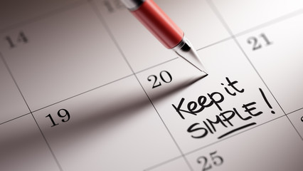 Closeup of a personal agenda setting an important date written w