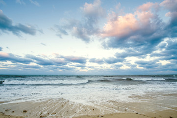 Sea and tropical sky in Caribbean beach on sunrise