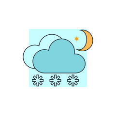 snow cloud moon meteo icon
