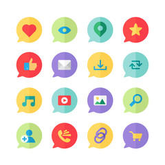 Fototapeta premium Web Virtual Socail Network Icons