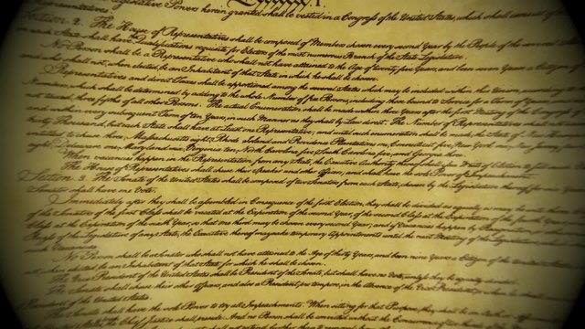 Constitution of United States Historical Document - We The People Bill of Rights