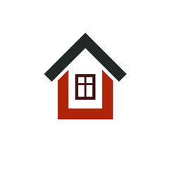 Real estate simple business icon isolated on white background