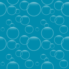 Seamless pattern with transparent soap bubbles, vector eps10
