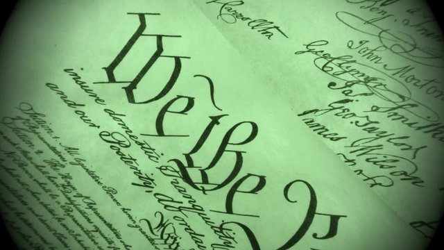 Constitution of United States Historical Document - We The People Bill of Rights