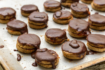 Fresh homemade chocolate roung cookies