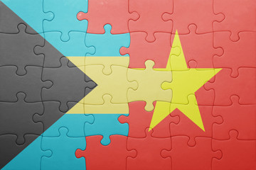 puzzle with the national flag of bahamas and vietnam