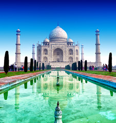 Taj Mahal in Agra, India. World wonders landmark