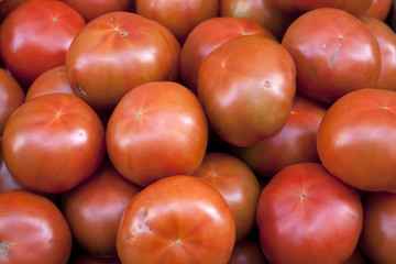 Tomatoes for sale on market stall in Mallorca, Spain