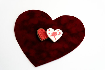 two stylish heart cookie with cupid  for valentine's day celebra