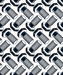 Repair idea vector seamless pattern, highly detailed 3d bolts 