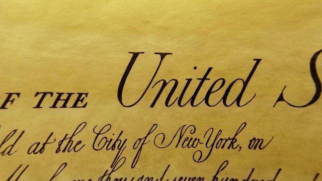 Constitution of United States Historical Document - We The People Bill of Rights